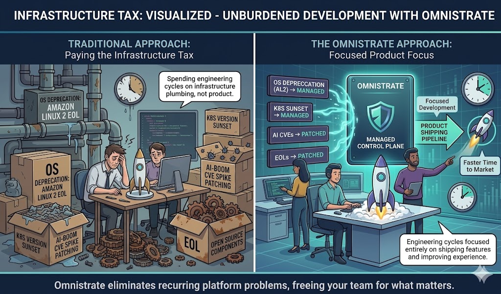 Traditional infrastructure tax versus the Omnistrate approach